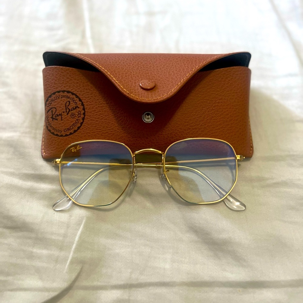 Ray ban. Glasses with light blue tints for men